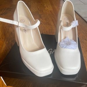 White Mary Janes - never been worn